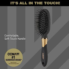 Conair Velvet Touch Hair Brush, Cushion, Mid-Size- Colors May Vary