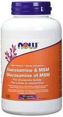 NOW Supplements Glucosamine and MSM Plus Chondroitin Capsules, 180 Count