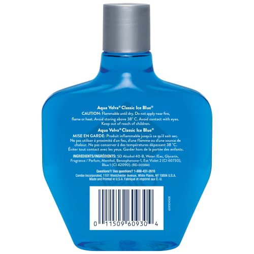 Aqua Velva After Shave, Classic Ice Blue, Soothes, Cools, and Refreshes Skin, 235 mL