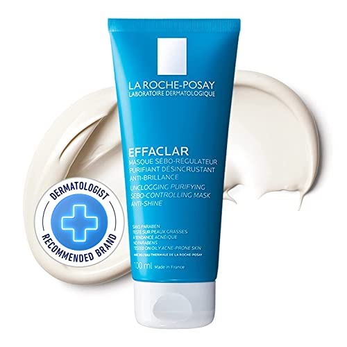 La Roche-Posay Shine Control Clay Mask for Face. Effaclar Purifying Face Mask Skincare for Oily Skin & Sebum Control with Kaolin Clay, Glycerin & Vitamin B5, 100 mL