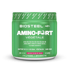 BioSteel Plant-Amino Power BCAA Powder, Fermented Plant-Based Amino Acids, Non-GMO Formula, Berry Fusion, 30 Servings