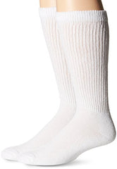 Carolina Ultimate Men's Diabetic Non-Binding Mid-Calf Socks 2 Pack, White, Large