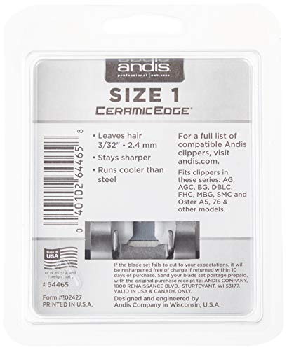 Andis pro ceramic edge one set blade, 1 Count, Silver, 1 Count (Pack of 1)