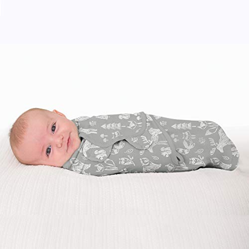 SwaddleMe Original Swaddle – Size Small/Medium, 0-3 Months, 1-Pack (Chalkboard Woodland) Easy to Use Newborn Swaddle Wrap Keeps Baby Cozy and Secure and Helps Prevent Startle Reflex