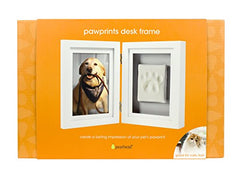 Pearhead Pet Pawprints Desk Picture Frame and Imprint Kit, DIY No-Bake Clay Pawprint Kit, Dog or Cat Paw Print Keepsake, Pet Memorial Picture Frame, Pet Lover Gifts