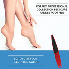 For Pro Red Pedi Paddle Foot File 80/120 Grit, 12 Count