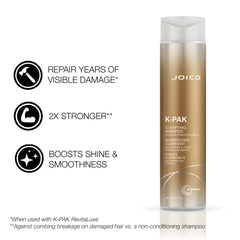 Joico K-PAK Daily Clarifying Shampoo to Remove Chlorine & Buildup | For Damaged Hair | Repair & Prevent Breakage | Boost Shine | With Keratin & Guajava Fruit Extract