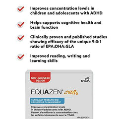 New Nordic EQUAZEN Chews | Improves Concentration in Kids with ADHD | Chewable Softgels with Natural Omega 3 & 6 Fish Oils | For Children, Adolescents and Teens | 180 Count (Pack of 1)