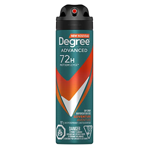 Degree Men Advanced Dry Spray Antiperspirant Deodorant for 72H Sweat and Odour Protection Adventure with MotionSense® Technology 107 g