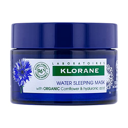 Klorane- Hydrating Night Mask With Organic Cornflower & 100% Plant-Based Hyaluronic Acid - All Skin Types, Face And Eyes - 50ml