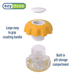 EZY DOSE Crush Pill, Vitamins, Tablets Crusher and Grinder, Storage Compartment, Large, Orange