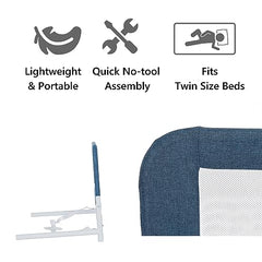 Dream On Me Lightweight Mesh Security Adjustable Bed Rail with Breathable Mesh Fabric in Navy