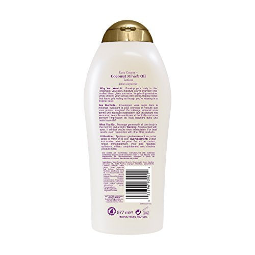 OGX Extra Creamy + Coconut Miracle Oil Ultra Moisture Lotion, 577ml