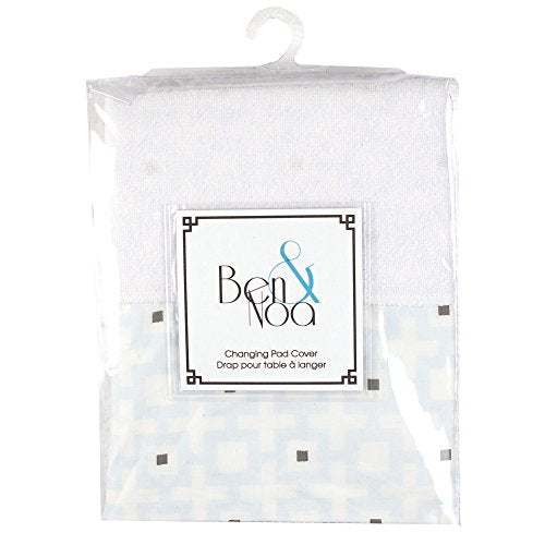 Ben & Noa Percale Change Pad with Terry Insert Sheet, Blue Squares