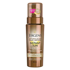 Jergens Natural Glow Instant Sun Sunless Tanning Mousse, Light Bronze, 180 mL