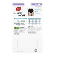 Hanes Women's Fresh & Dry Light and Moderate Period 3-Pack Brief Underwear, Multiple Options Available, Beige,Gray and Black, 9