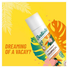 Batiste Dry Shampoo Spray, Tropical Scent, Refresh Hair and Absorb Oil Between Washes, Waterless Shampoo for Added Hair Texture and Body, 200-ml