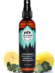 Lumi Outdoors Natural Shoe Deodorizer Spray & Odor Eliminator - Extra Strength Eucalyptus Lemongrass