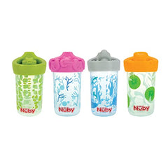 Nuby No Spill 3D Character Sippy Cup with Soft Touch Flo Silicone Top, 12 Ounce, Shark