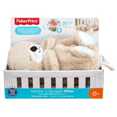 Fisher-Price Soothe 'n Snuggle Otter, Portable Plush Baby Toy with Music, Sounds, Lights and Breathing Motion