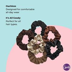 Goody Womens Ouchless Satin Scrunchies, 6Ct