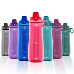 Pogo Tritan Water Bottle with Soft Straw, Fuchsia, 32 Oz.