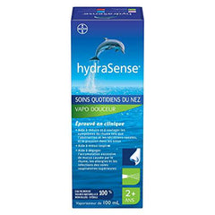 hydraSense Medium Stream Nasal Spray, Daily Nasal Care, Fast Relief of Nasal Congestion, 100% Natural Source Seawater, Preservative-Free, 100 mL