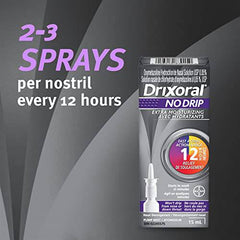 Drixoral No Drip Extra Moisture Spray, Soothes and Moisturizes Dry and Irritated Nasal Passages, 15ml