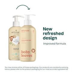 ATTITUDE Shampoo and Body Wash for Baby & Newborn, EWG Verified, Hypoallergenic, Plant- and Mineral-Based Ingredients, Vegan and Cruelty-free, Pear Nectar, 473 ml