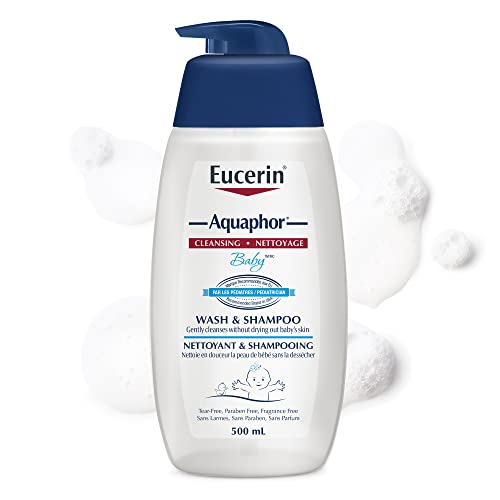 EUCERIN AQUAPHOR Baby Wash & Shampoo for Baby's Sensitive Skin, 500mL | Baby Body Wash | Provitamin B5 | Fragrance-free Body Wash | Recommended by U.S. Pediatricians