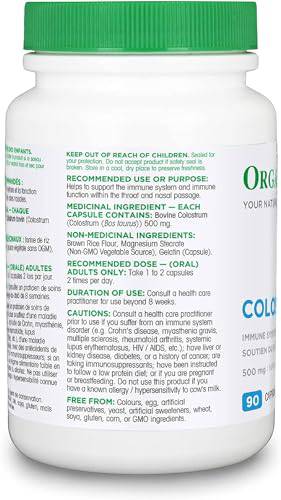 Organika Colostrum (Bovine)- Immune Support, Grass-Fed- 180caps