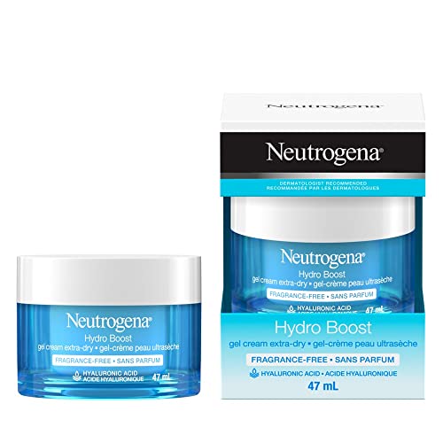 Neutrogena Hydro Boost Face Moisturizer with Hyaluronic Acid for Extra Dry Skin, Fragrance Free, Oil-Free, Non-Comedogenic Gel Cream Face Lotion, 47mL