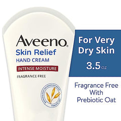 Aveeno Hand Cream, Intense Relief for Dry and Cracked Skin, Unscented Moisturizer, 97 mL (Packaging May Vary)