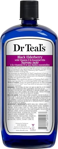 Dr Teal's Foaming Bath with Pure Epsom Salt Black Elderberry with Vitamin D & Essential Oils