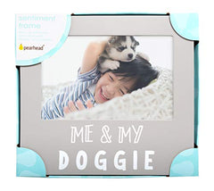 Pearhead Me & My Doggie Sentiment Photo Frame, Baby Shower, Best Friends, Gray