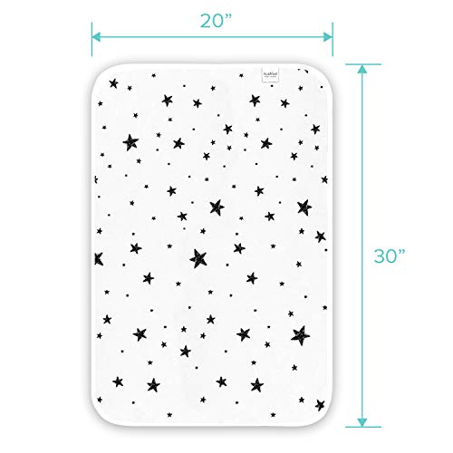 Kushies Deluxe Change Pad Flannel, Scribble Stars Black & White