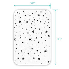 Kushies Deluxe Change Pad Flannel, Scribble Stars Black & White