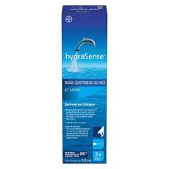 hydraSense Medium Stream Nasal Spray, Daily Nasal Care, Fast Relief of Nasal Congestion, 100% Natural Source Seawater, Preservative-Free, 210 mL