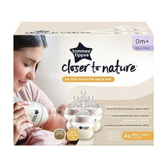 Tommee Tippee Closer to Nature  Baby Bottle, Anti-Colic Valve, Breast-like Nipple for Natural Latch, BPA-Free  - Slow Flow, 5 Ounce, 4 Count