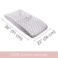 Ben & Noa Flannel Fitted Change Pad Sheet with Slits for Safety Straps, Grey Lattice