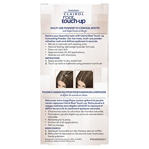 Clairol Root Touch-Up Temporary Root Powder, Medium Brown Hair Color, 1 Count