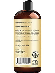 Handcraft Organic Castor Oil for Hair Growth, Eyelashes and Eyebrows - 100% Pure and Natural Carrier Body Oil for Aromatherapy,Moisturizing, Massage - 16 fl. Oz