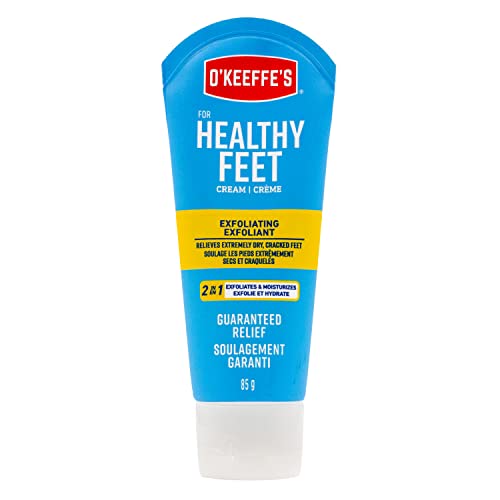 O'Keeffe's Healthy Feet Exfoliating, Moisturizing Foot Cream, Softens and Repairs Dry Cracked Feet, 48 Hours of Hydration, 3oz/85g, Tube, (Pack of 1), K0412502