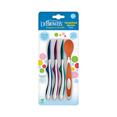 Dr. Brown's Designed to Nourish TempCheck Spoons, 4-Pack, Blue