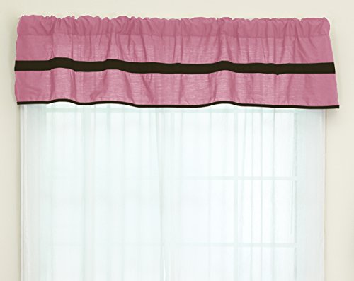 Baby Doll Bedding Solid Stripe Window Valance, Pink/Brown