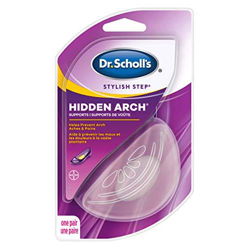 Dr. Scholl's HIDDEN ARCH SUPPORTS for Flats (One Size) // Discreet Supports with Soft Gel Comfortably Support Arches to Prevent Arch Pain often Associated with Flat, Weak, Fallen or High arches