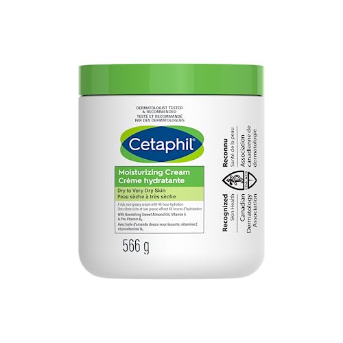 Cetaphil Moisturizing Cream with Sweet Almond Oil and Glycerin 566 g - 48hr Hydration for Dry To Very Dry and Sensitive Skin - Fragrance Free, Paraben Free - Dermatologist Recommended (Amazon Exclusive)