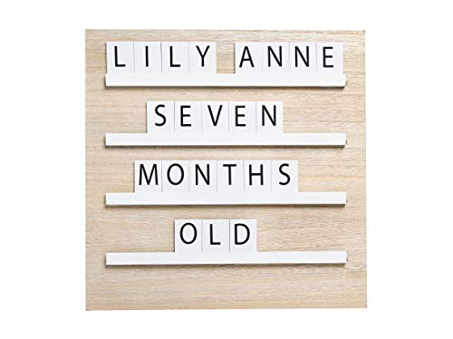 Pearhead Wooden Tile Letterboard, Wooden Tileboard, Baby Keepsake Photo Prop