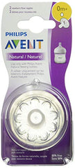 Philips Avent Natural Baby Bottle Nipple, Newborn 0M+, 2pk, SCF651/23