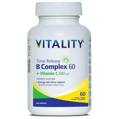 VITALITY Time Release Vitamin B Complex + C 600 mg | 60 Tablets (60 Days)